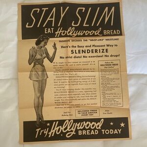 Vintage Hollywood Bread Advertisement Poster